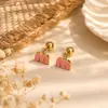 Mini Brincos de Pino em Aço Titânio para Mulheres, Não Desbotam, Alta Qualidade, Estilosos, Piercings de Cartilagem Auricular, Fecho de Rosca para Evitar Perda, Brincos de Pérola Redonda Fosca