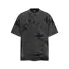 Camiseta Pesada de Verano para Hombre Jia Yi Ku Manga Corta Nueva Marca de Tendencia Retro Americana Camiseta Base Lavada Tie-Dye