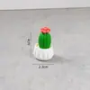 Mini Cactus Creativo de Simulación Planta Verde de Simulación Modelo de Planta Suculenta Casa de Juego con Maceta Adorno Pequeño de Resina Verde