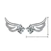 Aretes Carlime Alas de Ángel Diamante de Color Volando con Dos Alas Aretes de Alas de Ángel Simples Elegantes Pendientes de Celebridad de Internet