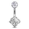 Anillo de ombligo de acero inoxidable con circonita, hebilla para el ombligo, comercio exterior, la joyería para piercings corporales más vendida de Amazon