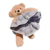 ¡Dios mío! ¡Tan lindo! Scrunchie de peluche súper adorable a cuadros para un peinado de moño juguetón