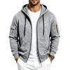 Sudadera con capucha y cremallera para hombre, peso pesado, suelta, con felpa interior, estilo europeo y americano, transfronteriza, para hombre, múltiples bolsillos, chaqueta casual para hombre, venta al por mayor