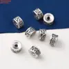 Accesorios de Plata de Ley 999 Plata Pura Platillo Volador Vajra Mortero Botón Cuentas Espaciadoras Cuentas Barril Accesorios Retro 3D Plata Dura Material DIY