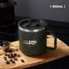 Uau, Caneca de Aço Inoxidável 304 Feita Sob Medida, Antiderrapante, com Tampa, Adequada para Dormitórios Estudantis, Uso Doméstico, Copo de Café para Escritório