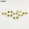 Ehp102 Sol Pequeño Girasol Piedras Preciosas de Colores Gancho para Pendientes Opcional Chapado en Oro de 18K Accesorios