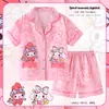 Pijama Infantil Sudeste Asiático Meninas Verão Fino Seda de Gelo 2024 Novo Princesa Verão Celebridade da Internet Meninas Conjunto de Duas Peças