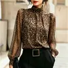 2026 Europeo y Americano transfronterizo Amazon tk comercio exterior superventas para mujer elegante cuello en V estampado de leopardo sexy blusa top