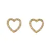 Novos Brincos de Amor Pequenos Super Fada Banhados a Cobre Ouro Real Brincos de Zircônia Microincrustada Simples Femininos Joias Fashion Elegantes