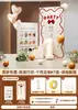 Montaje de Escena de Decoración para Primer Cumpleaños Estilo Coreano con Ambiente para Niños y Niñas, Pared de Fondo de Cartón KT Estilo Ins