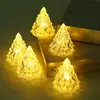 Decoración navideña iceberg atmósfera luz nocturna LED vela electrónica acrílico lámpara de cristal regalo de cumpleaños venta al por mayor