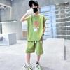 Roupas infantis meninos verão usar terno 2025 novo colete de verão infantil fino esporte médio grande menino verão moda