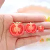 Resina de Tomate para Simulação Acessórios de Joia DIY Tomate Meio Cortado Presilha de Cabelo Infantil Fivela de Sapato Material para Chaveiro Nan 0