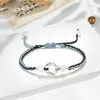 Pulsera Mobius al por mayor Plata Pura 999 Pulsera Colorida para Mujer Círculo Sencillo Pulsera Tejida para Pareja