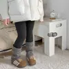Leggings Gruesos Forrados de Felpa para Niñas para Otoño e Invierno, Pantalones Cálidos para Niños para Usar al Aire Libre, Pantalones Largos Apilados de Calcetín Empalmados para Niños Medianos a Grandes