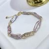 Collar de Perlas Naturales Barrocas Moradas de Venta Caliente de Otoño para Mujer, Collar para Clavícula de Lujo Ligero de Alta Gama Estilo Francés
