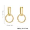 Pendientes Nuevos para Mujer Distrito Lu Redondos Geométricos Estilo Frío Colgante de Oreja Chapado en Cobre Oro Real Perno de Oreja Pendientes Distintivos de Oreja Modernos