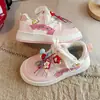 Zapatillas bajas para niña para otoño, lindas zapatillas deportivas casuales con estampado de gatito de dibujos animados para niños, zapatos antideslizantes de suela blanda para estudiantes de primaria