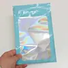 Bolsas de Colores con Ventana Láser Auto-Sellantes Transparentes Iridiscentes con Cordón Bolsas de Empaque Bolsita Holográfica