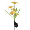 Lámpara Solar LED de 5 Cabezas Flor de Lirio para Exteriores Casa Patio Jardín Lámpara Solar Flor Artificial Lámpara para Césped