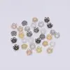 Tapa de Cuenta Hueca de Metal de Latón al por Mayor de Fábrica, Suministros para Hacer Joyería con Cuentas DIY, Cuenta Espaciadora Colgante de Flor