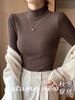 Camiseta de Punto Hilo H329 de Cuello Alto Medio para Mujer en Otoño e Invierno con un Elegante Suéter Pulóver de Manga Larga