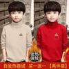 Y2556# terciopelo para niños base otoño e invierno camiseta de manga larga para niños abrigo cálido con forro polar de bebé cuello medio alto moda