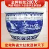 Cerámica azul y blanca pintada a mano de Jingdezhen, recipiente grande para estanque de peces en el patio, estanque de lotos, cuenco del tesoro para la sala de estar, tanque para la entrada, hecho a medida de fábrica