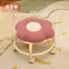 Novo banco para trocar de sapato em tecido vintage para uso doméstico na sala de estar, banco espesso, banco redondo, banco baixo, banco para apoiar os pés do sofá, banco para mesa de centro