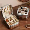 Caja de Almacenamiento de Joyería Portátil Caja de Almacenamiento de Gran Capacidad Tocador Compartimentado Adorno Caja Organizadora de Collares de Oro Anillos