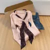 Suéter de Punto de Color Sólido Dulce Estilo Coreano Cuello en V Cinta Manga Larga para Mujer Otoño/Invierno Estilo Suave Adelgazante Ceñido a la Cintura
