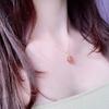 Nuevo Collar con Colgante de Durazno Cadena de Ágata Dulce Cadena de Durazno para Novia Cadena Súper Hada para Suéter para Mujeres