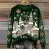 Nueva sudadera de franela para mujer con estampado digital 3D navideño, sitio web independiente transfronterizo Amazon, otoño/invierno 2026