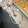 Cadena de Teléfono Colgante de Caqui de Nuevo Estilo para la Buena Suerte, Amuleto de Buena Suerte, Llavero de Pulsera con Cuentas de Cristal Fresco de Verano