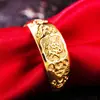 Kubo Color Arena Dorada Vietnamita Anillos de Oro para Pareja para Hombres y Mujeres, Anillos Chapados en Oro de 18K, Anillos Gruesos de Oro de Imitación Venta al por Mayor