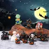 Nuevos Adornos Pequeños de Resina de Fantasma Verde Bruja Mago Casa en el Árbol para Halloween Micro Paisaje Accesorios del Festival de la Resurrección Decoración del Hogar