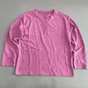 Camiseta Casual de Otoño Nueva de Manga Larga con Cuello Henry Estilo Minimalista para Mujer, Holgada, Diaria, Color Sólido, Transpirable, Capa Base