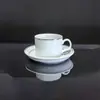 Conjunto de Xícara e Pires para Café Estilo Coreano Transfronteiriço Xícara de Café Branca Pura Xícara de Cerâmica Conjunto de Xícara e Pires para Café para Home Office Venda por Atacado