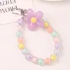 Nuevo Colgante Llavero de Flor de Resina con Cuentas para Coche Cadena de Cuentas Colorida DIY Cubierta de Auriculares Decoración de Bolso para Pareja