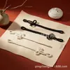 Mingmei 2026 nueva hebilla estilo Napoleón, hebilla blanca de tres hojas, hebilla tejida a mano con cordón de hueso, hebilla decorativa