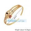 L50 Q35 S64 Pulsera de Moda Europea y Americana con Goteo de Aceite y Incrustaciones de Diamante, Exquisita Pulsera de Puño de Moda con Circonita Arcoíris