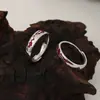 Anillos Rojos Cuadrados para Pareja para Mujer, Anillo de Plata de Ley S999, Diseño de Nicho, Lujo Ligero, Sensación de Alta Gama, Anillo Abierto