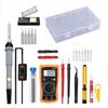 Ferro de solda elétrico transfronteiriço 60W temperatura ajustável reparo eletrônico soldagem kit de multímetro VC830L conjunto de 27 peças