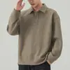 Sudadera con cuello polo para hombre Anyang, nueva colección otoño 2026, estilo retro americano, corte holgado, top casual de manga larga