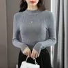 Camada Base Feminina de Gola Alta 2026 Outono/Inverno Novo Suéter Justo de Manga Longa Slim Fit Top Curto de Tricô Roupa Íntima