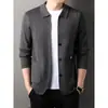 Chaqueta de punto transfronteriza para hombre, nuevo estilo otoño e invierno, cárdigan liso casual, simple y elegante de lana para hombre