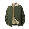 Chaqueta Jacquard Gruesa Texturizada para Hombre 2026 Transfronteriza, Chaqueta Gruesa con Forro Completo de Lana de Cordero, Corte Holgado, Tallas Grandes, Otoño e Invierno