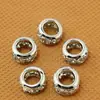 Cuentas de barril incrustadas de diamantes, cuentas espaciadoras, cuentas sueltas, accesorios de joyería hechos a mano para DIY, cordón de cuero para pulsera, cuentas sueltas