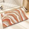 Tapete de Piso de Cachemira Imitación Onda Temu Transfronterizo Absorbente Antideslizante para Baño Tapete para Pies Dormitorio Resistente al Desgaste Manta de Noche Junto a la Cama Tapete para Puerta de Entrada