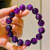 Pulsera de 12 mm de Partículas Grandes Natural Color Salsa Púrpura Uva Negra Amatista
